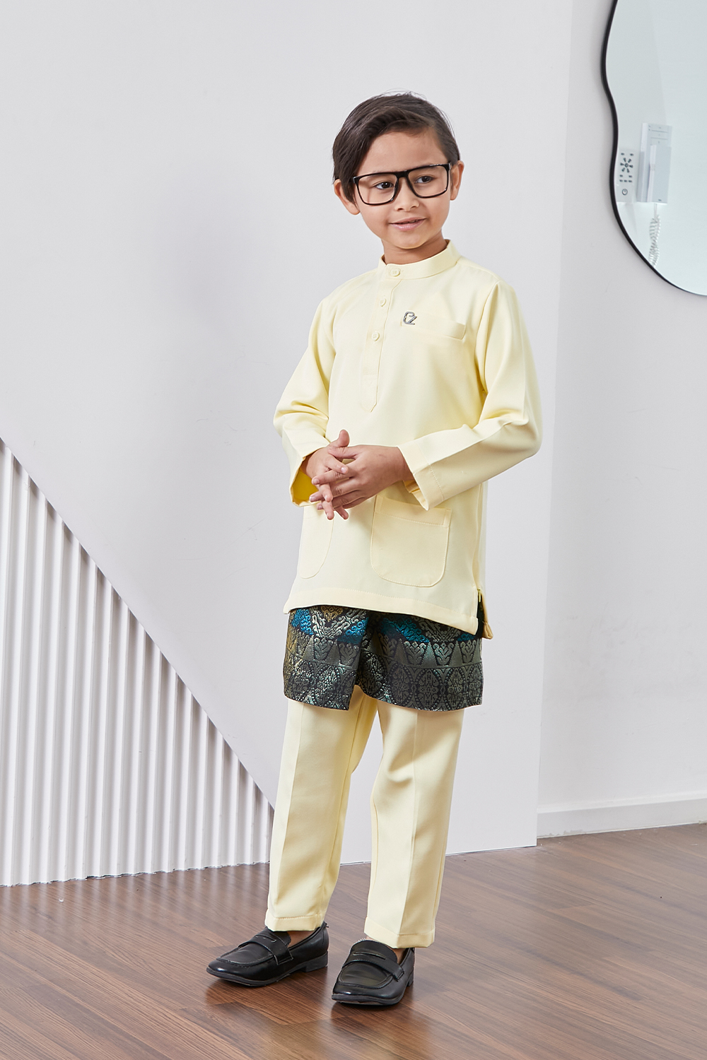 Baju Melayu Yusoff Kids - Soft Yellow